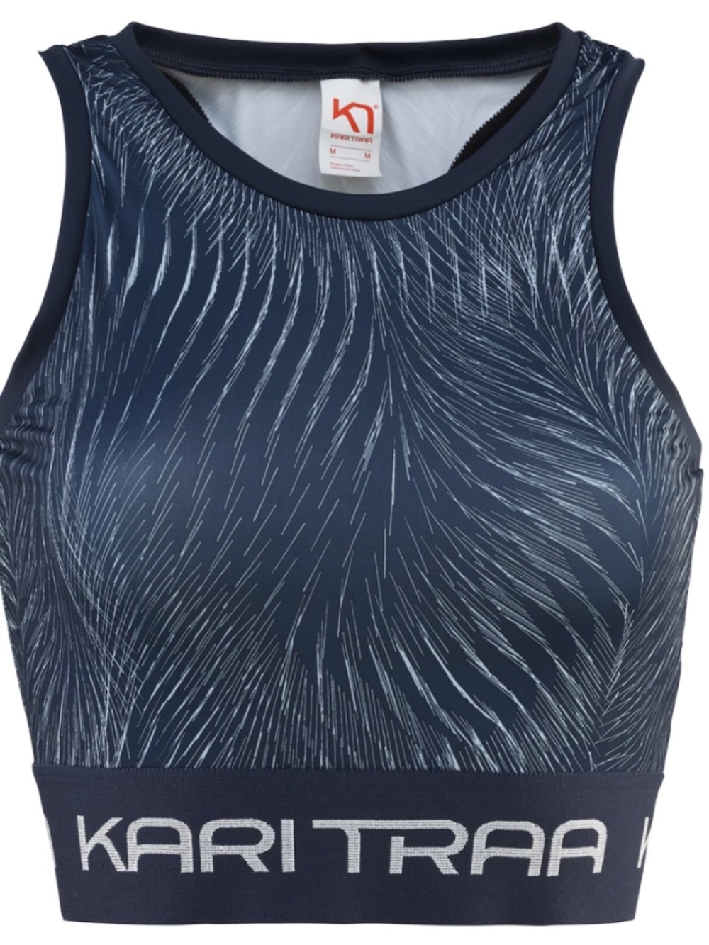 Kari Traa Vilde Marin Blue Top Crop Medium Scandinavian Workout Bra Racerback